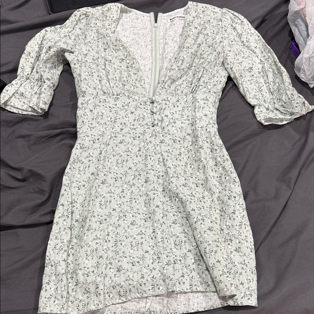 Reformation Floral Long Sleeve Dress